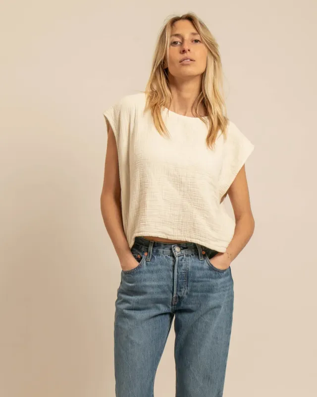 AOKYANOS Manhattan Crème crop top coton taille unique