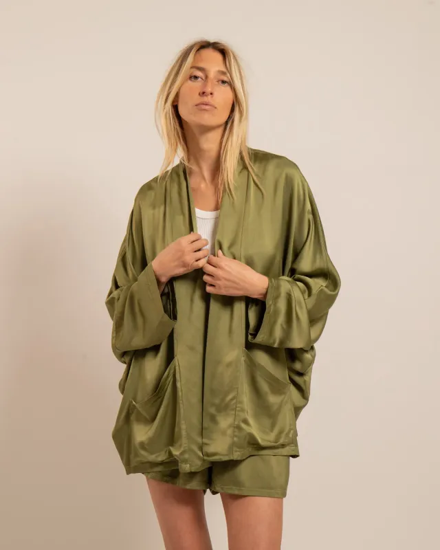 AOKYANOS Chicago Kaki Light veste kimono kaki viscose