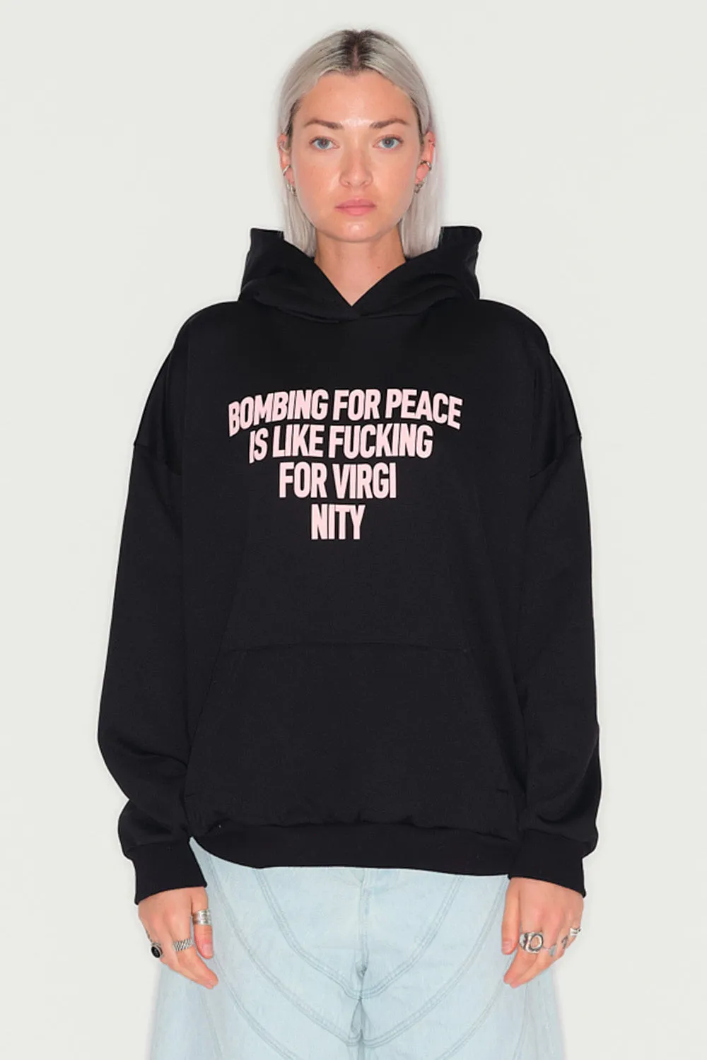 JEANNE FRIOT Peace Hoodie sweat noir peace