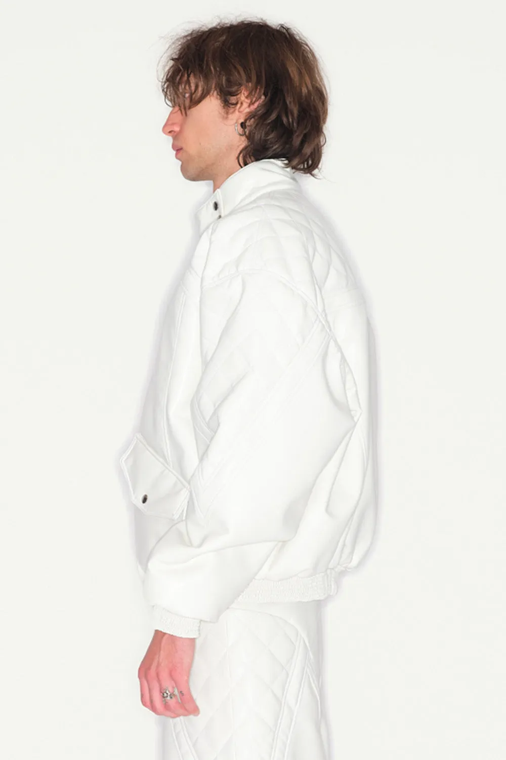 JEANNE FRIOT Biker Bombers veste crème oversize
