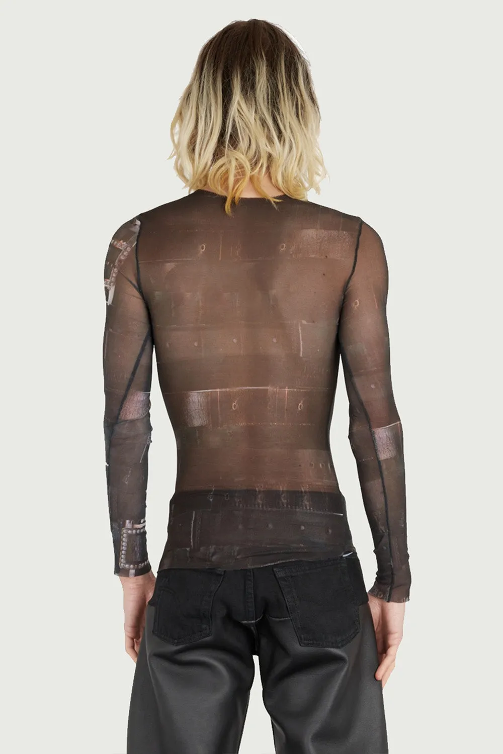 JEANNE FRIOT Belt Top Long Sleeve top manches longues imprimé