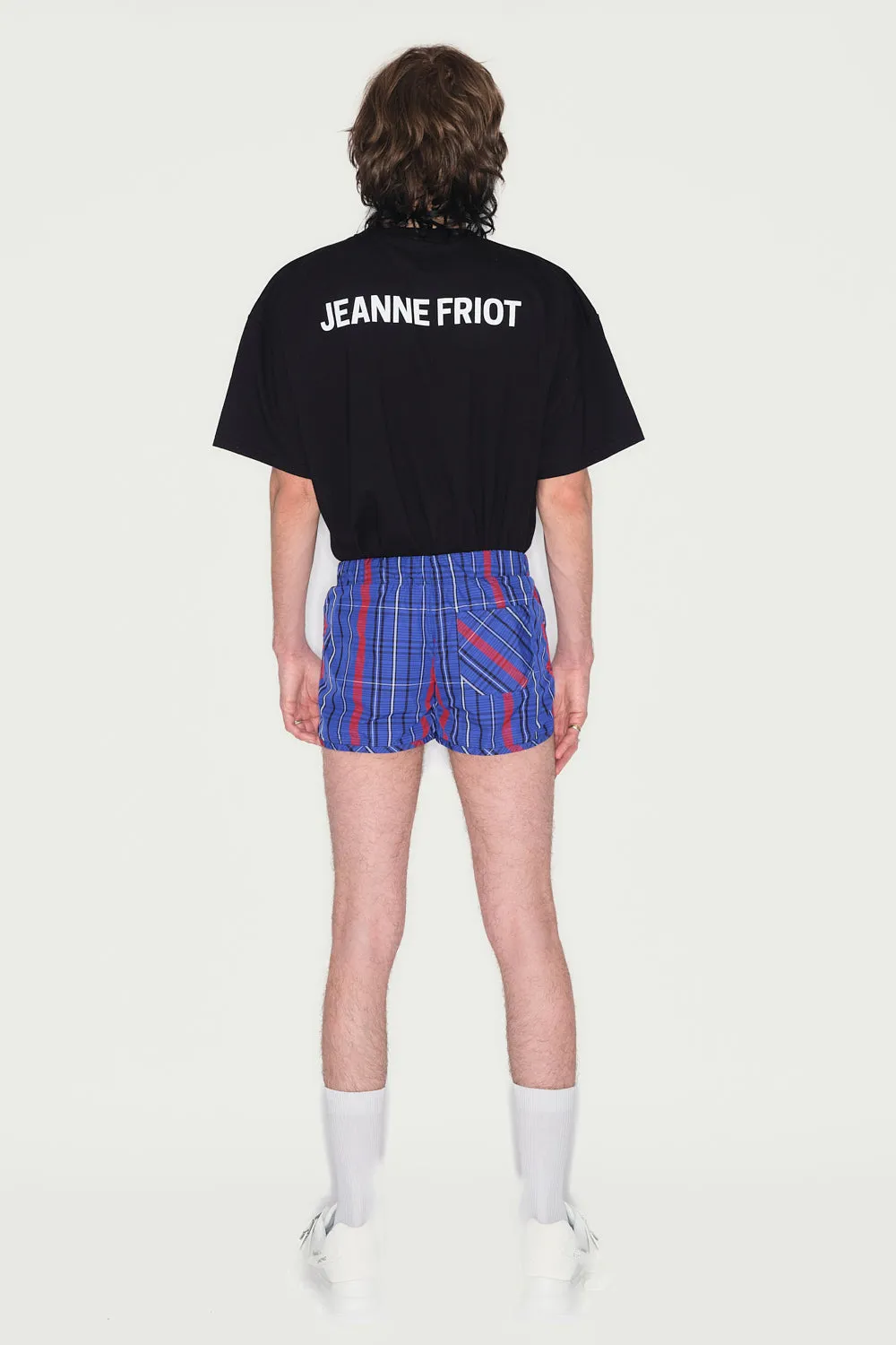 Jeanne Friot Blue Tartan Short mini bleu déperlant