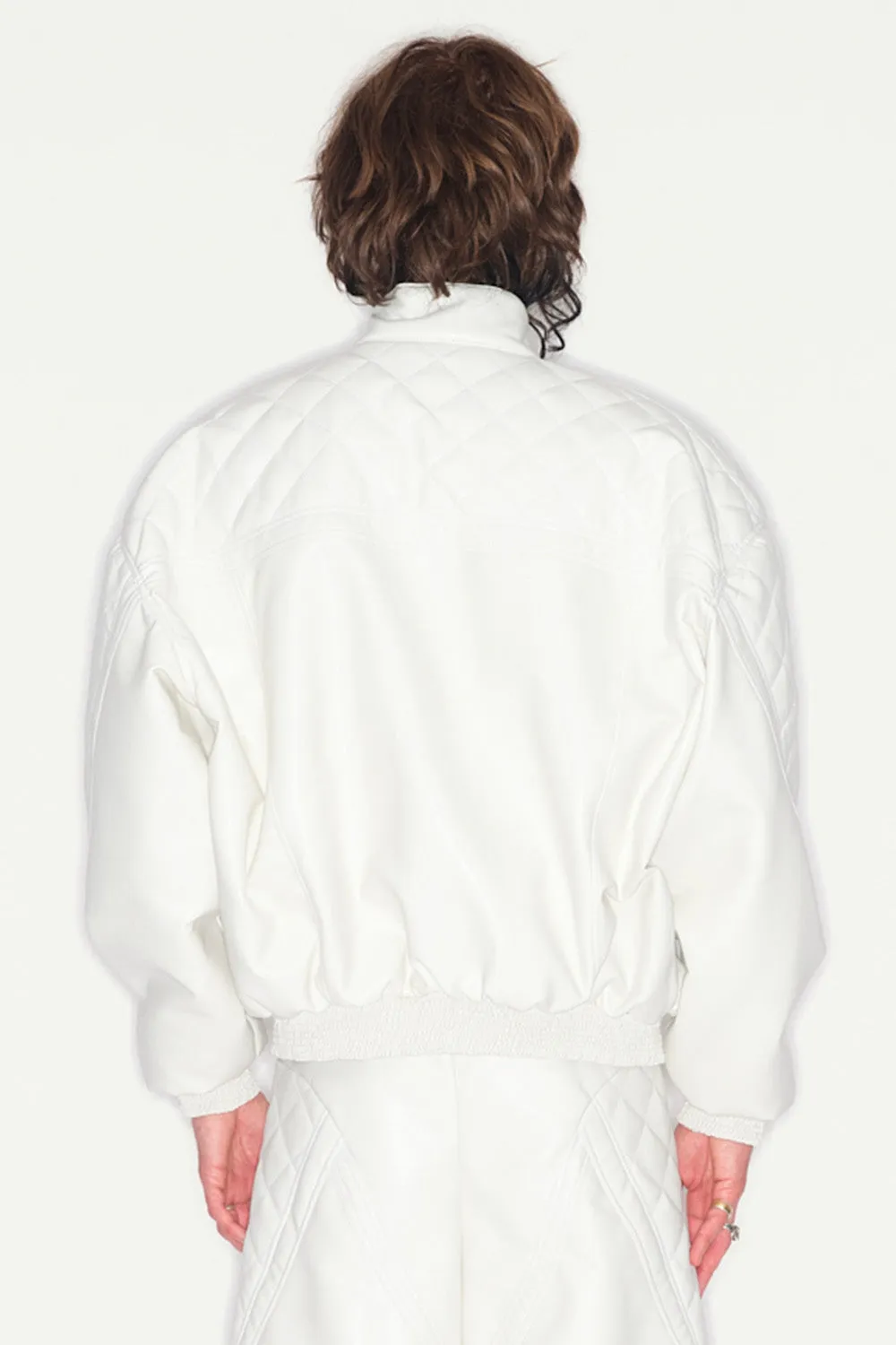 JEANNE FRIOT Biker Bombers veste crème oversize