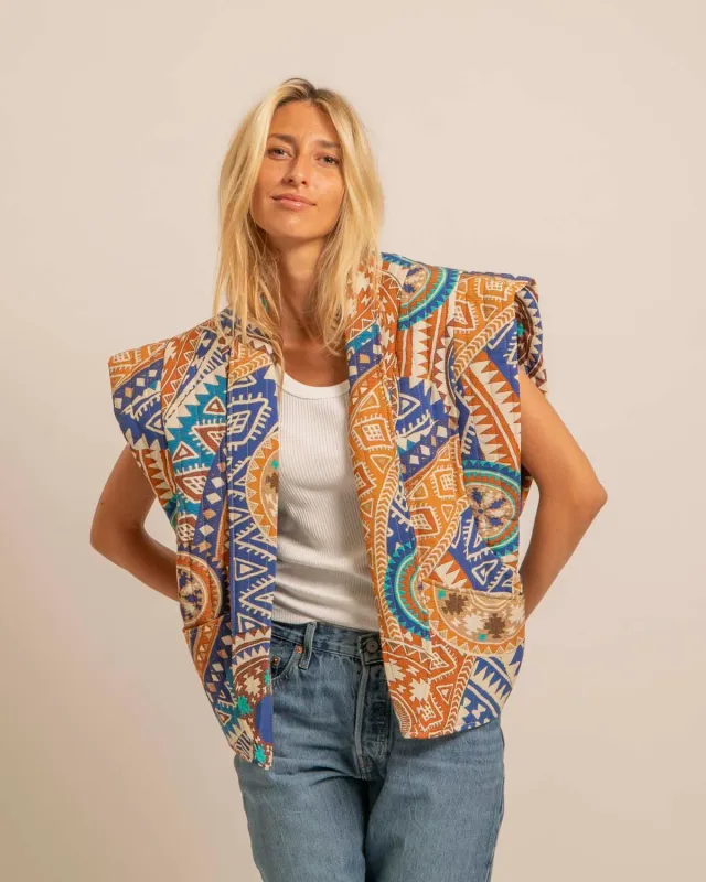 AOKYANOS Brooklyn Nazcas gilet bleu viscose