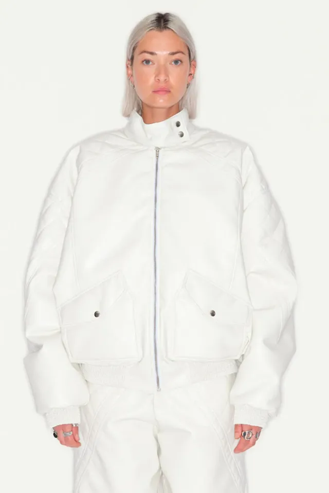 JEANNE FRIOT Biker Bombers veste crème oversize