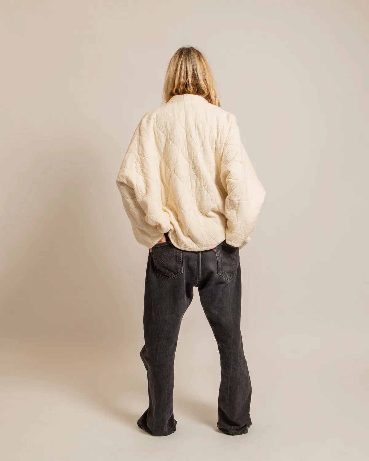 AOKYANOS Chicago veste kimono crème matelassé