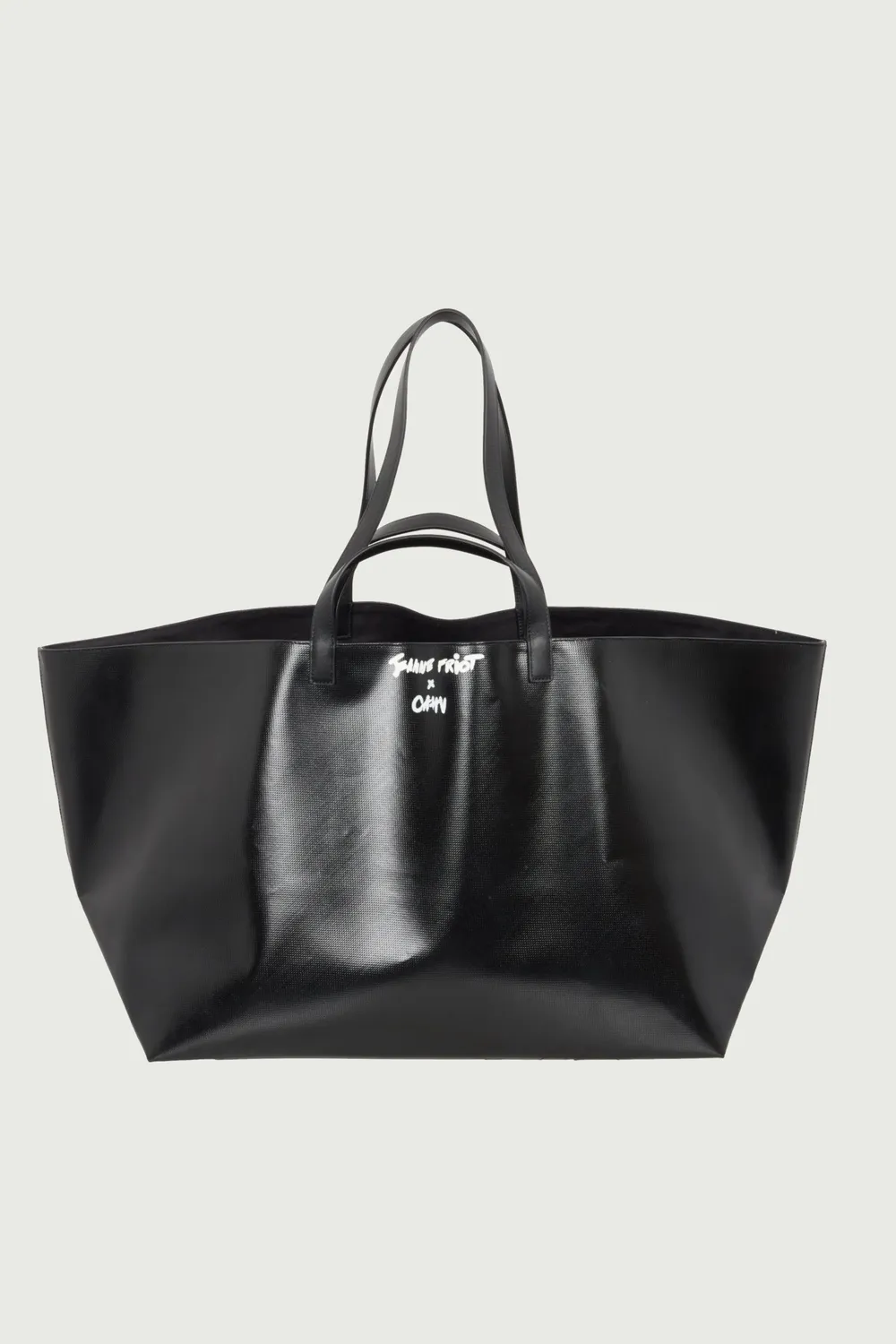 Jeanne Friot Slogan Bag grand sac noir waterproof