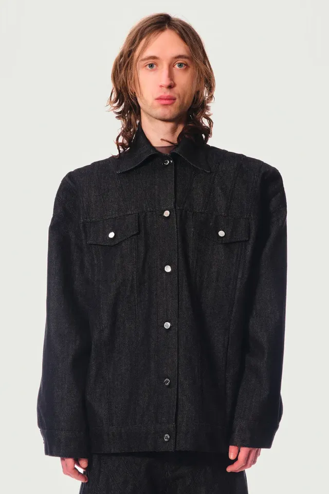 Jeanne Friot Armour veste jean noire oversize