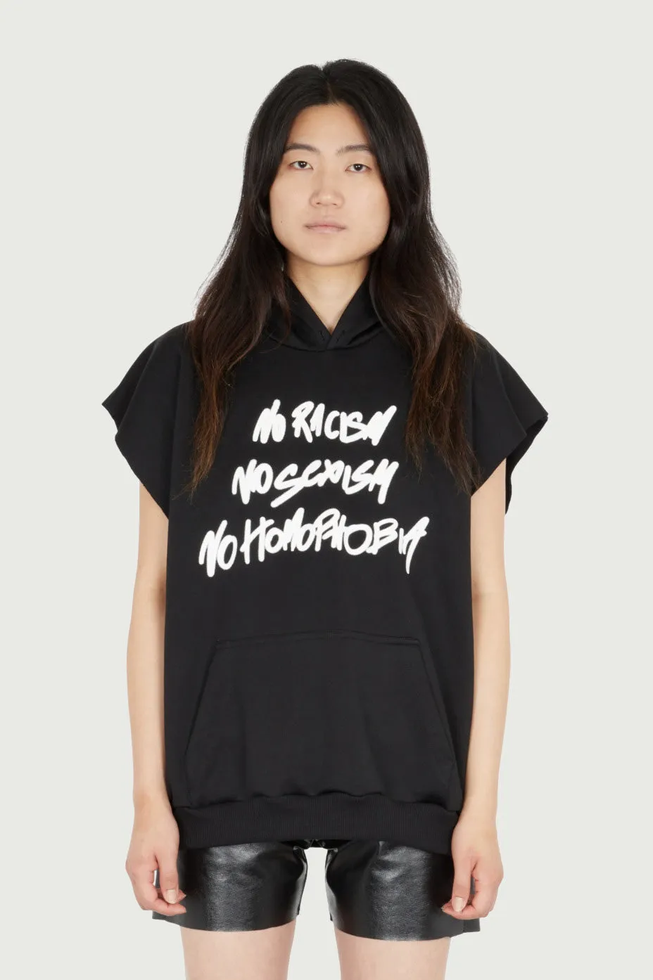 Jeanne Friot No Racism hoodie sans manches noir