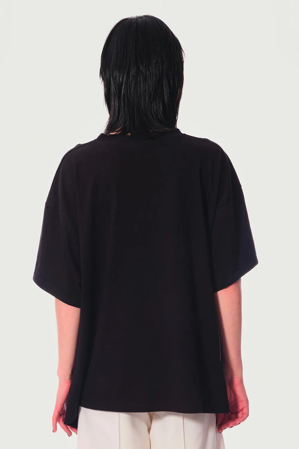 Jeanne Friot Destroy tee oversize noir coton