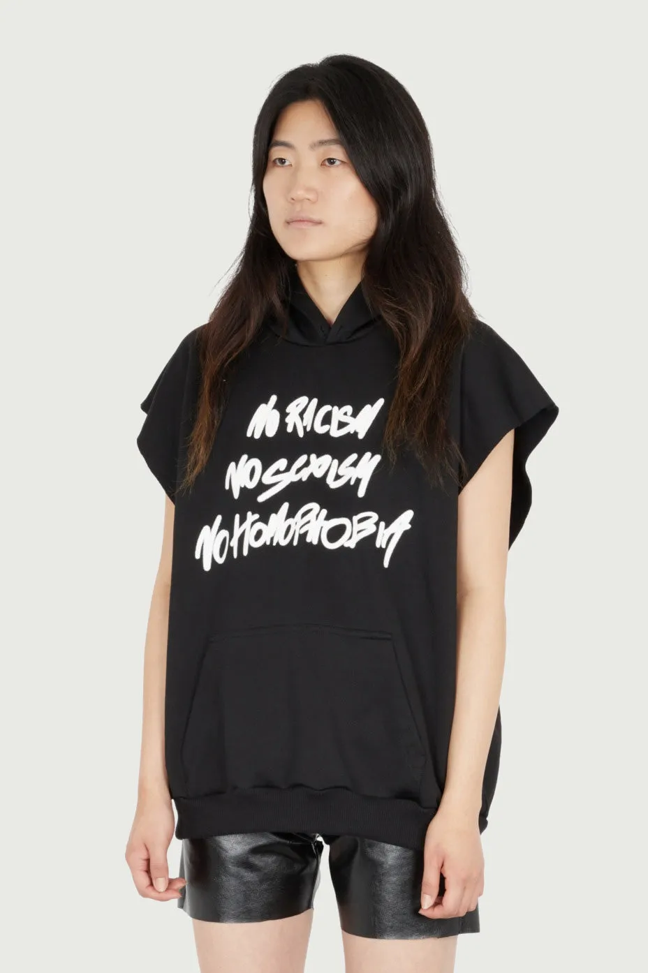 Jeanne Friot No Racism hoodie sans manches noir