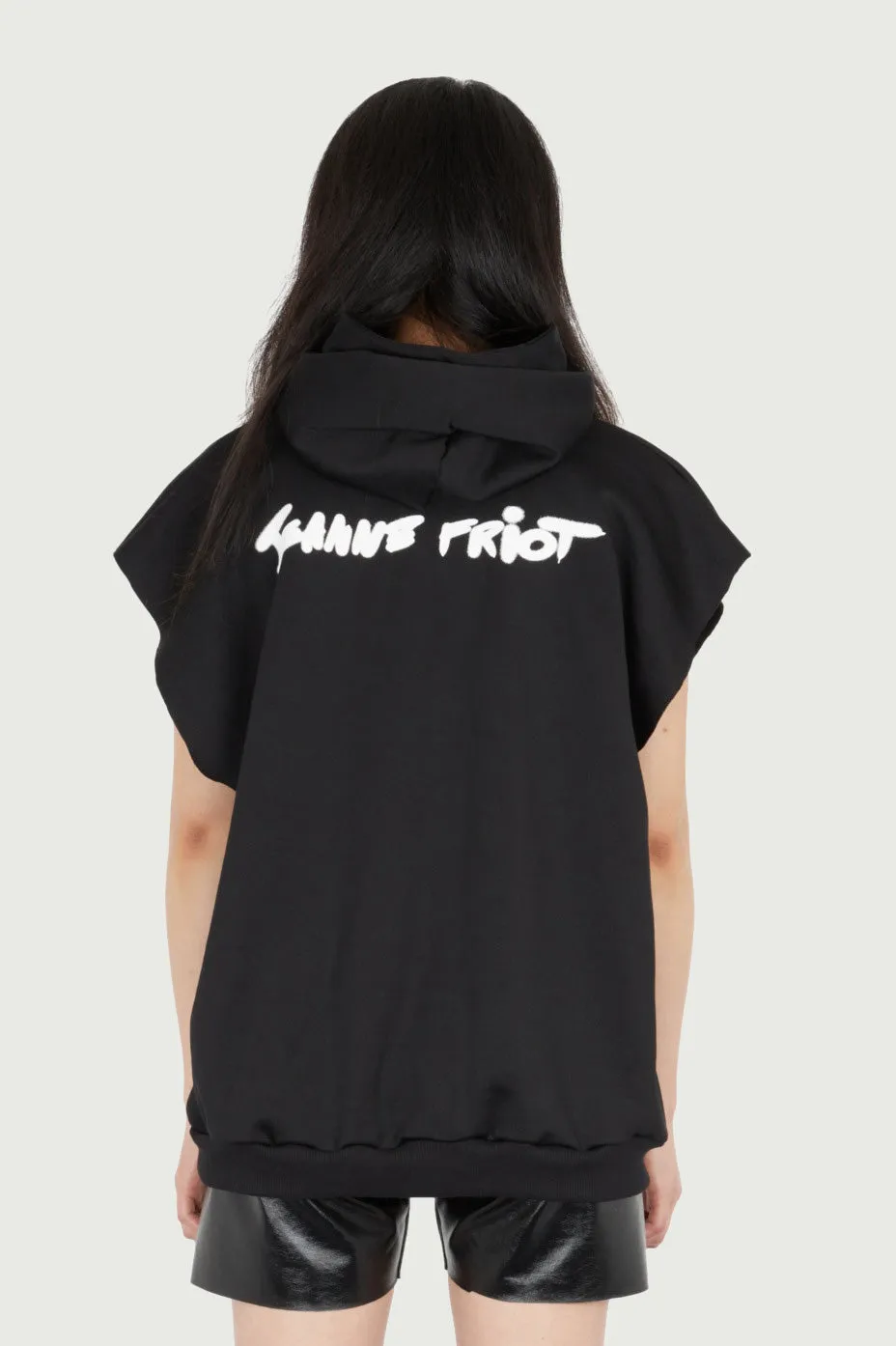 Jeanne Friot No Racism hoodie sans manches noir