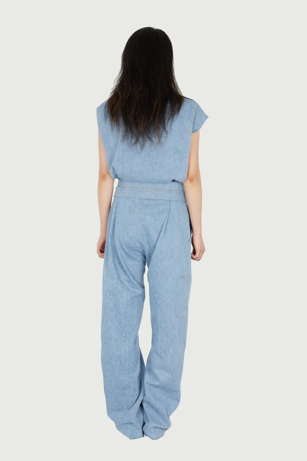 Jeanne Friot Sea combinaison jumpsuit denim clair recyclé