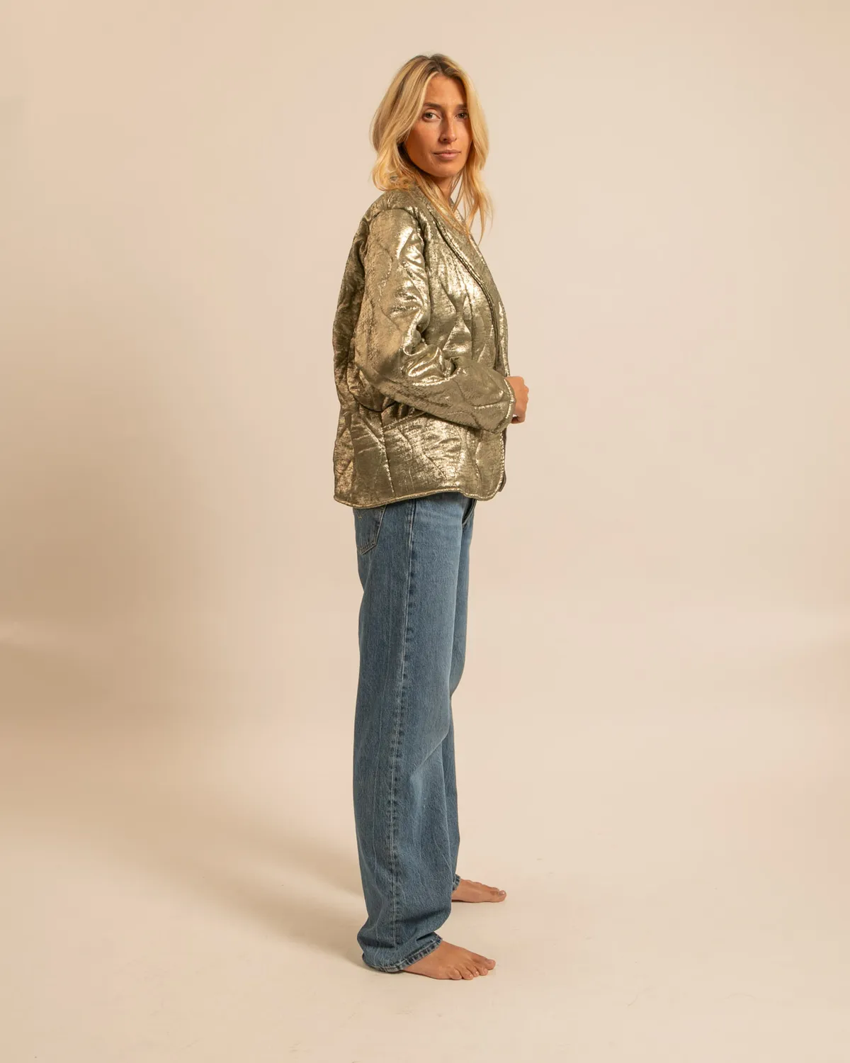 Aokyanos Cuba Kaki kimono irisé polyester taille unique