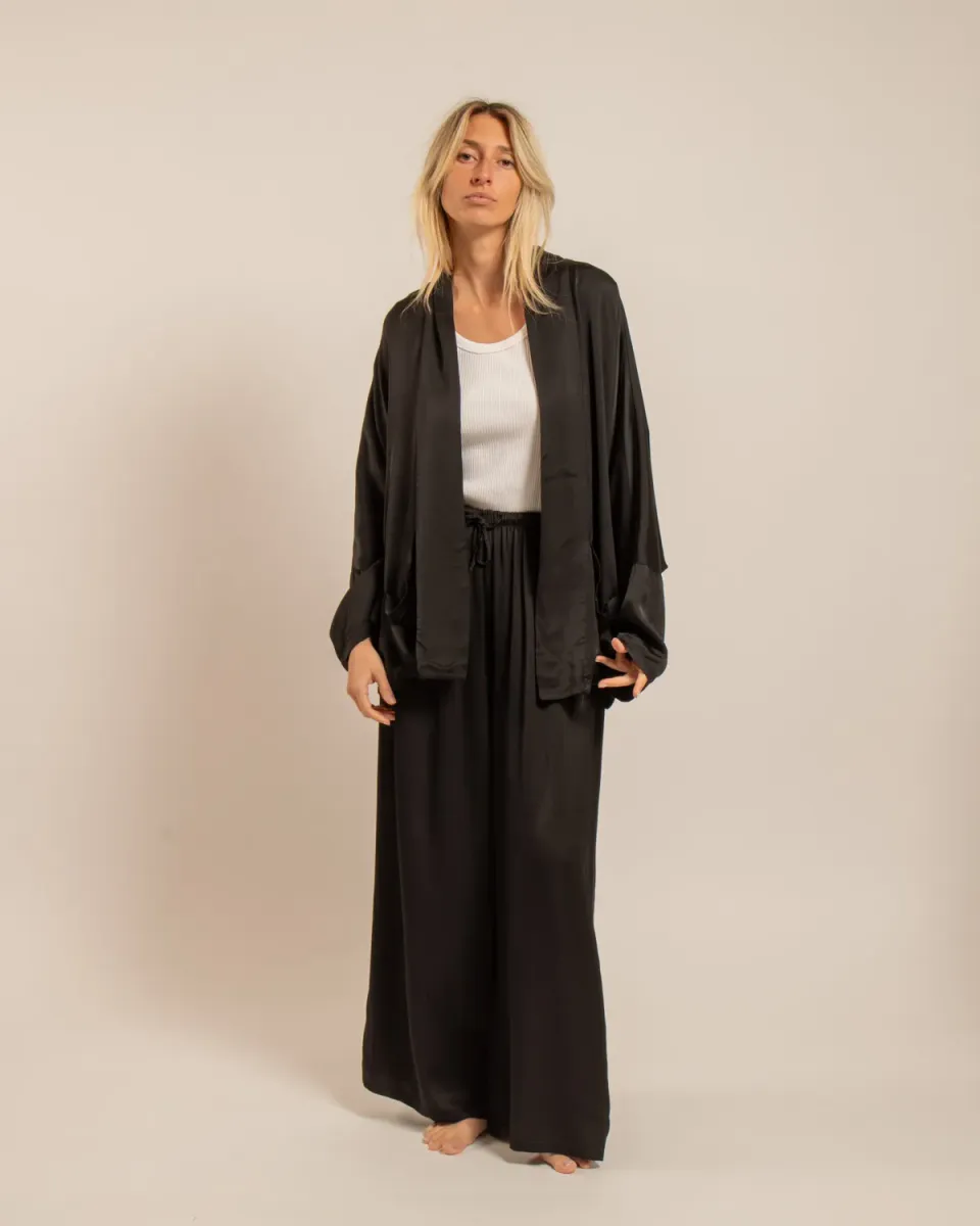 AOKYANOS Chicago Noir Light veste kimono noire viscose