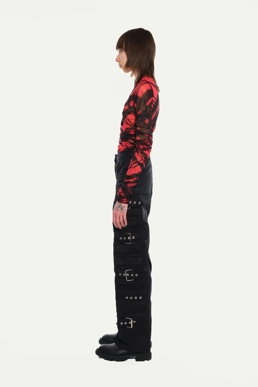 Jeanne Friot Alex Pantalon taille haute noir ceintures