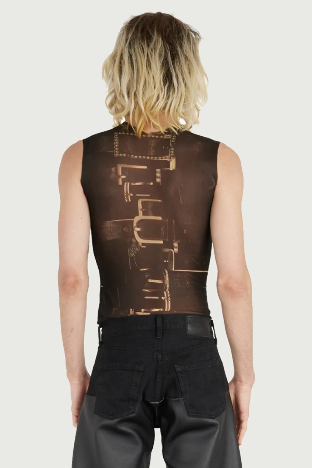 JEANNE FRIOT Belt Top Short Sleeves haut manches courtes imprimé