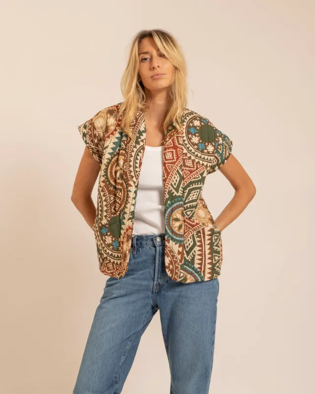 AOKYANOS Nazcas gilet kaki sans manches viscose
