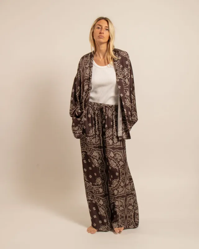 Aokyanos Chicago Bandana Chocolat veste kimono viscose