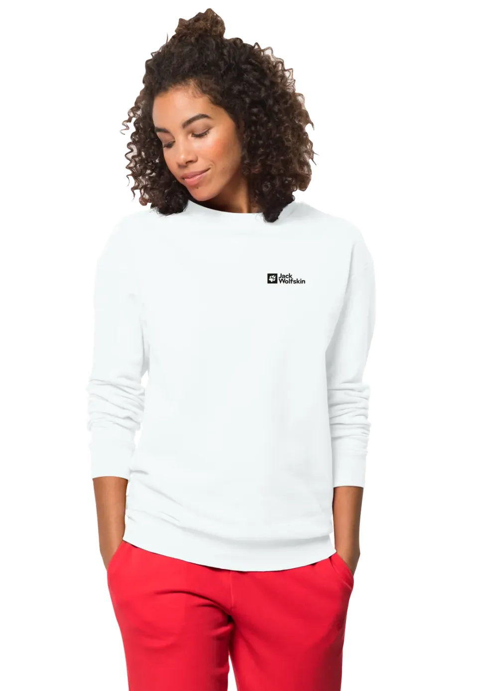Jack Wolfskin Essential Crewneck W sweat coton respirant