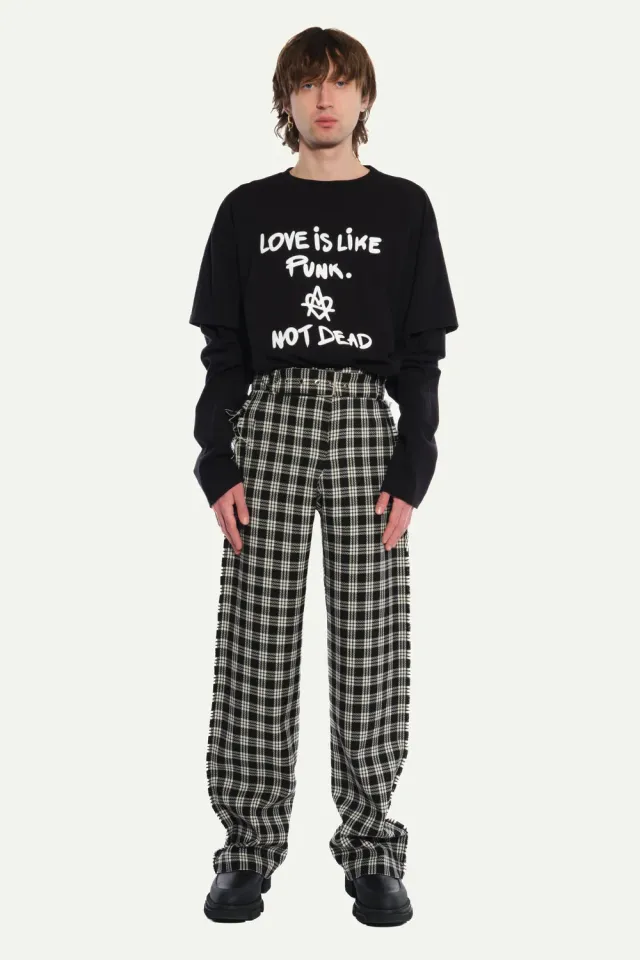 Jeanne Friot Tartan Suit Pantalon tailleur tartan noir blanc