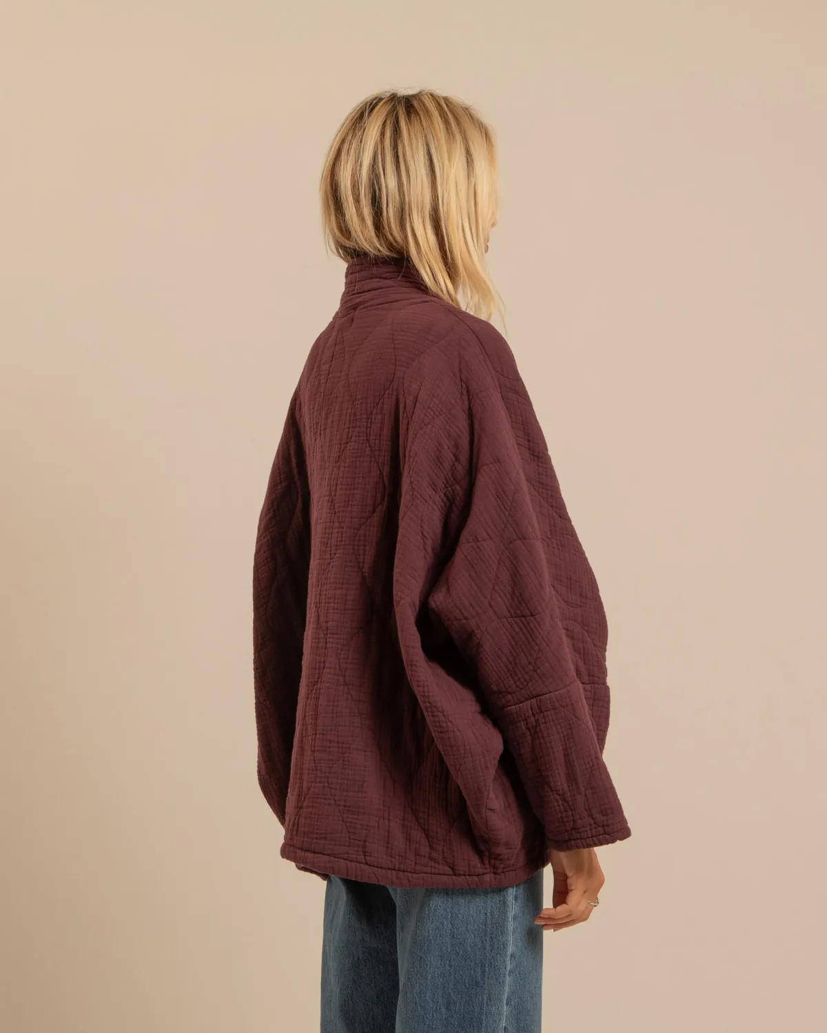 AOKYANOS Chicago veste kimono bordeaux matelassé