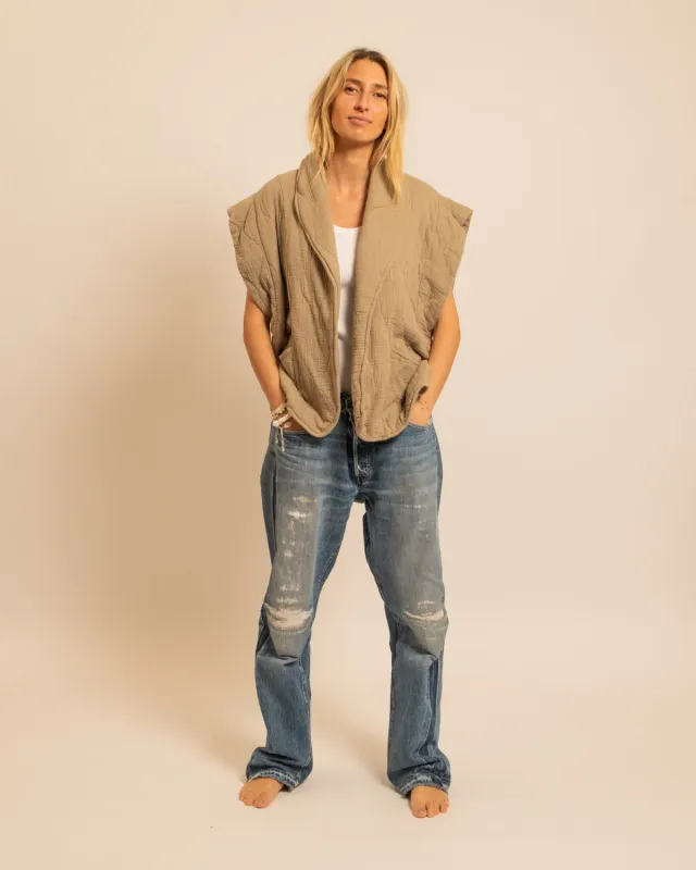 AOKYANOS Brooklyn kimono Beige coton matelassé