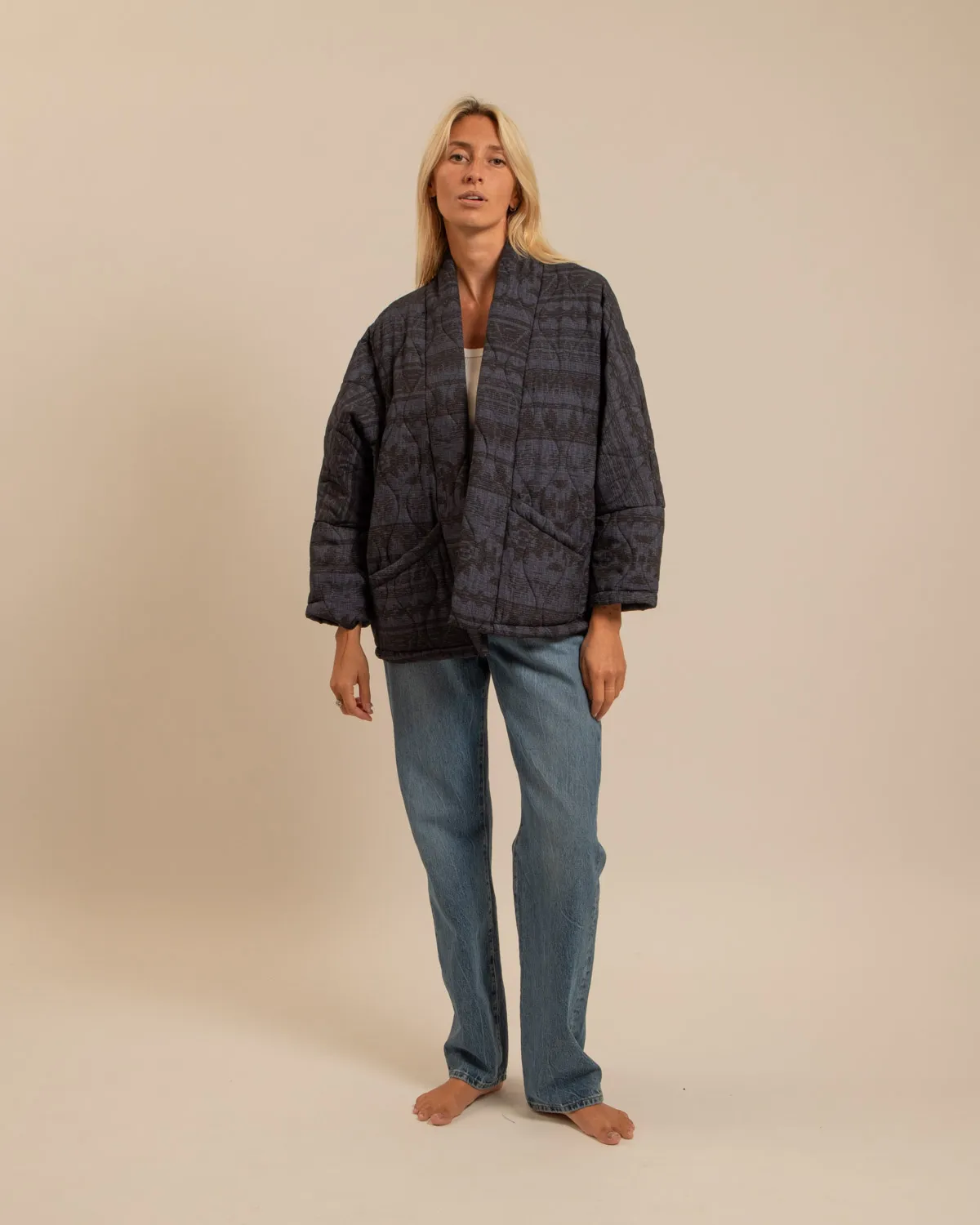 AOKYANOS Chicago veste navy imprimé viscose