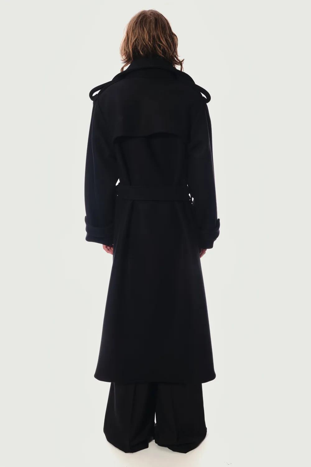 Jeanne Friot Awake Trench manteau noir laine