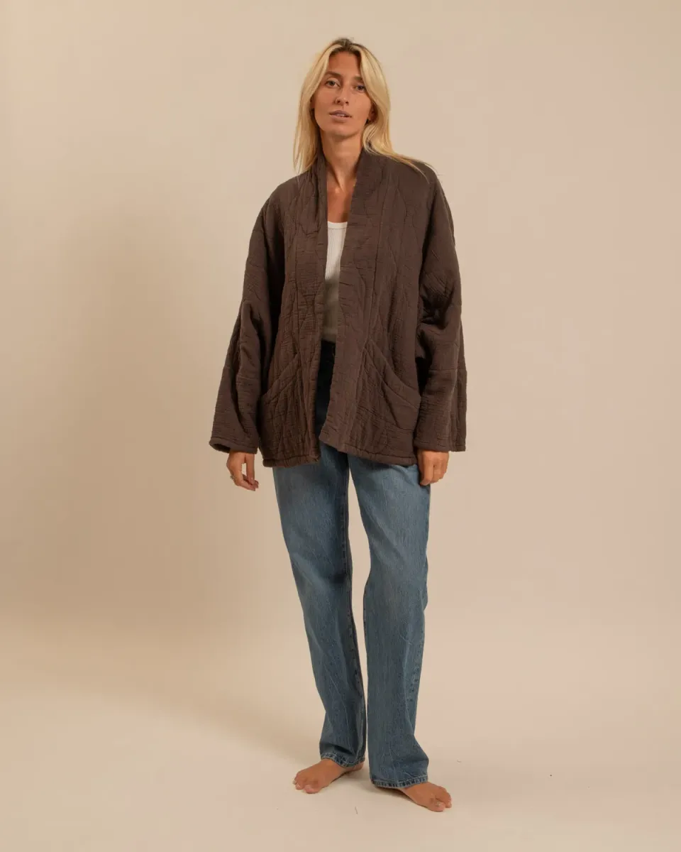 Aokyanos Chicago Chocolat kimono coton matelassé