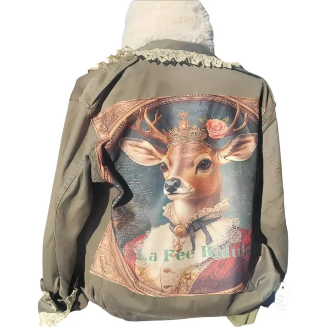 La Fée Bidule Bambi veste militaire customisée