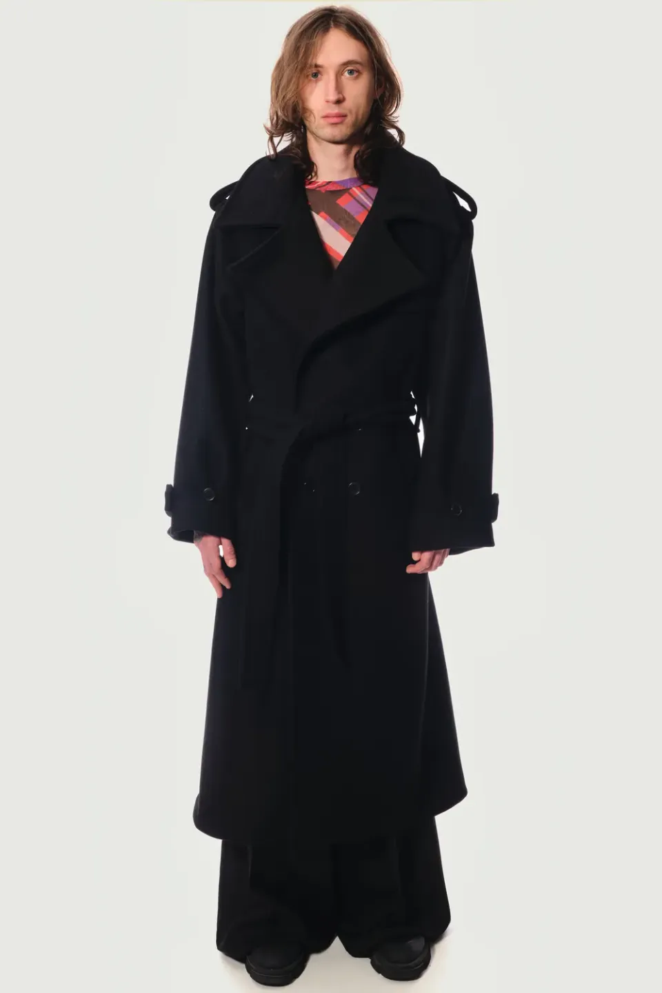 Jeanne Friot Awake Trench manteau noir laine