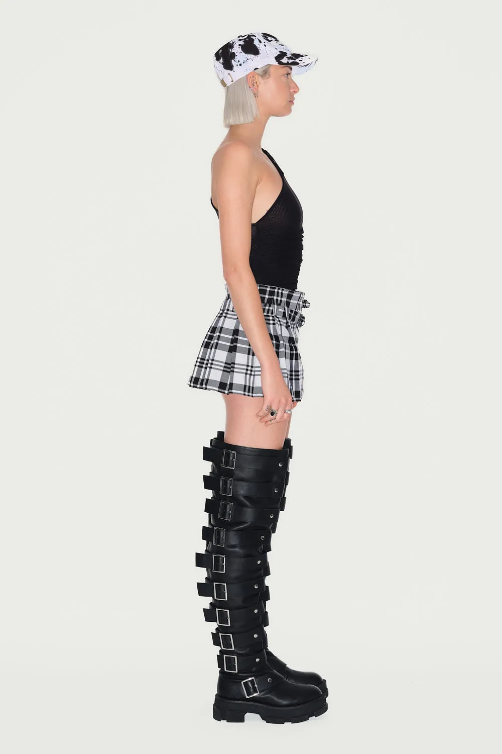 JEANNE FRIOT Résistance mini kilt tartan plissé