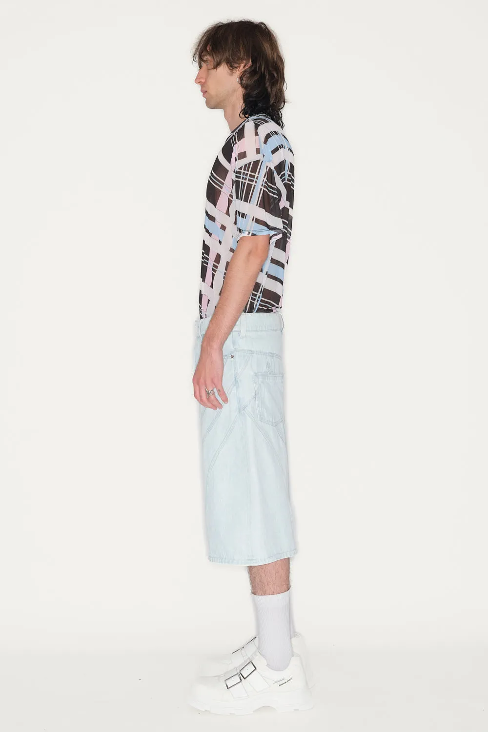 JEANNE FRIOT Armour Bermuda short jean upcyclé bleu