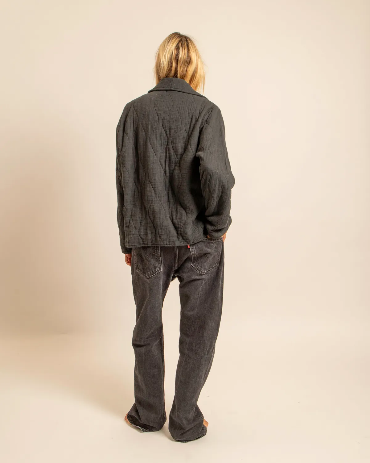 AOKYANOS Cuba kimono anthracite coton matelassé