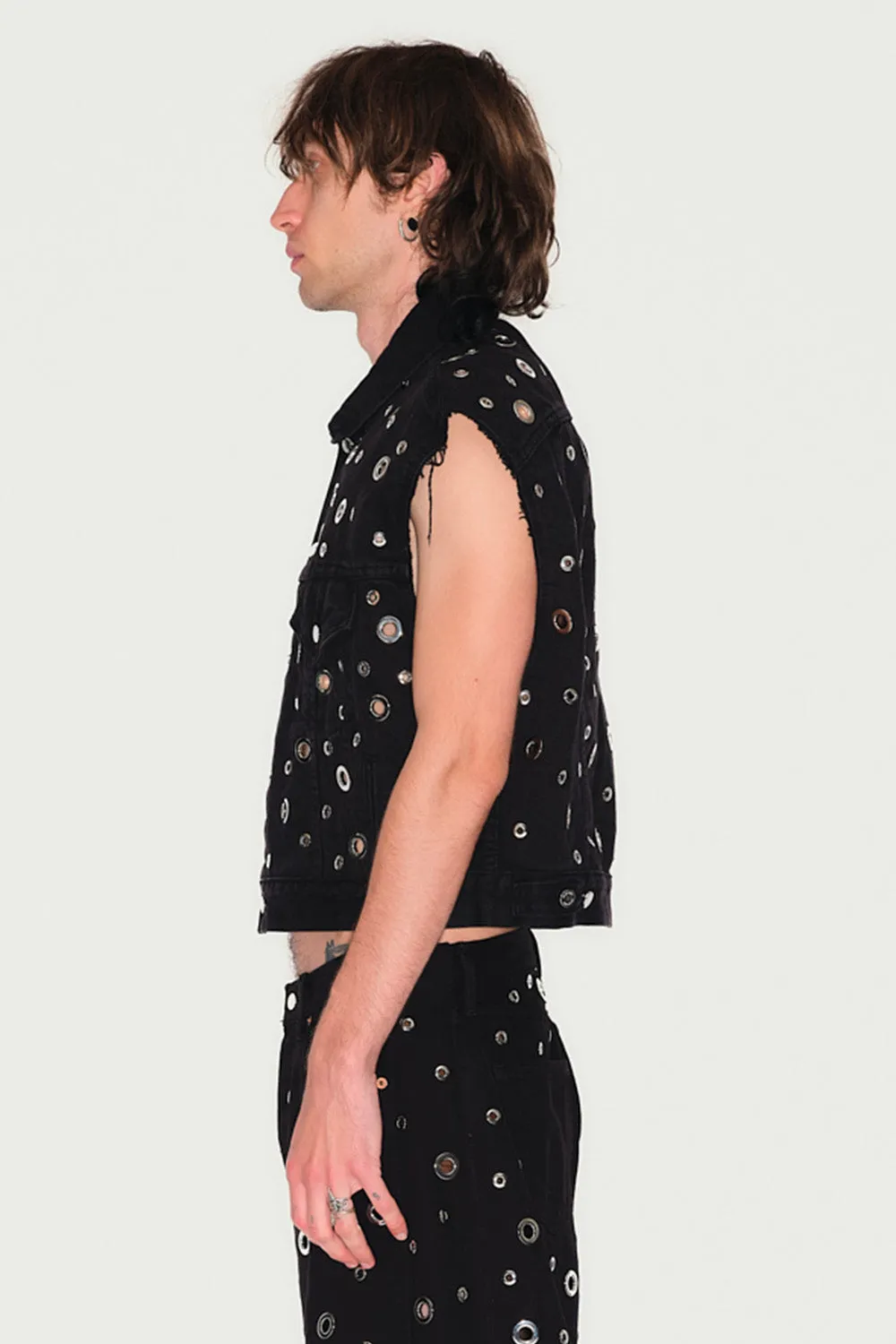 Jeanne Friot Eloi veste sans manches noir upcyclé