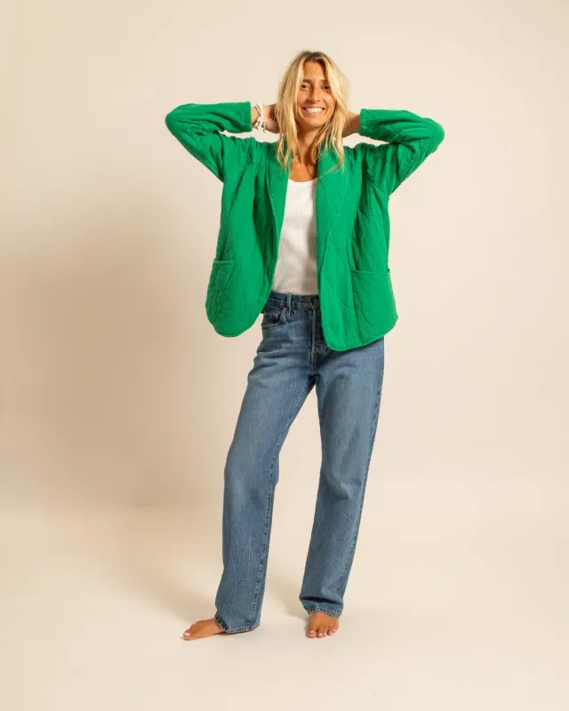 AOKYANOS Cuba kimono vert matelassé coton