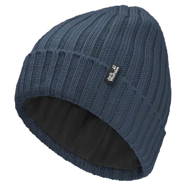 Jack Wolfskin Rib Knit Beanie bonnet taille unique doublé polaire