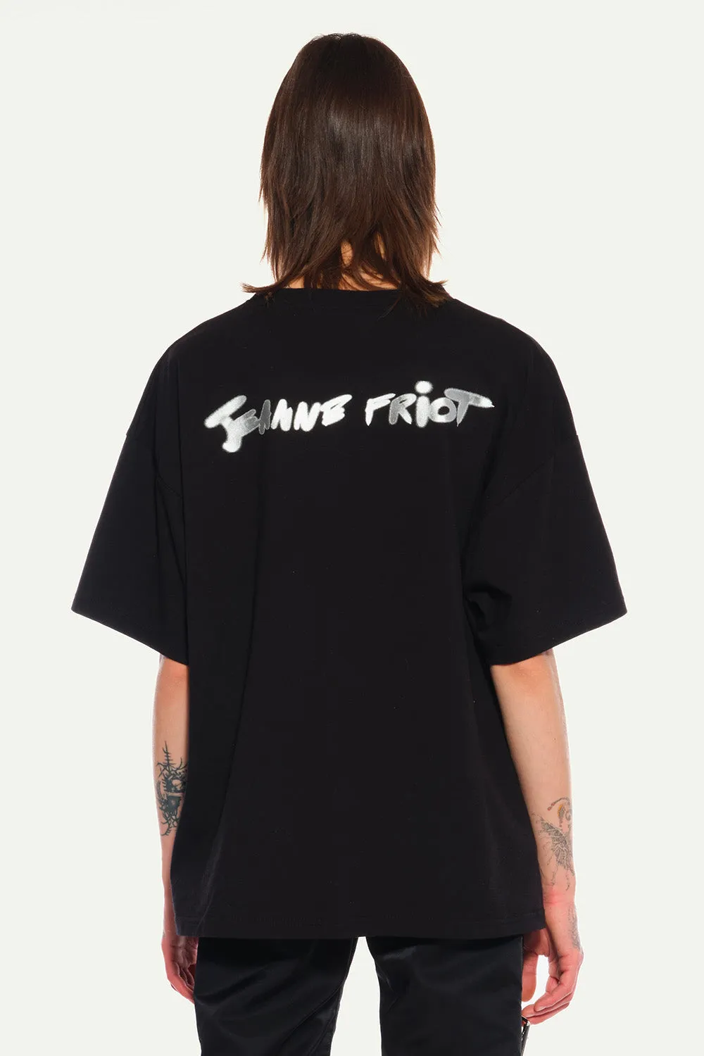 JEANNE FRIOT A Woman tee oversize noir argenté
