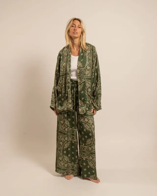 AOKYANOS Chicago Bandana Kaki Light kimono viscose