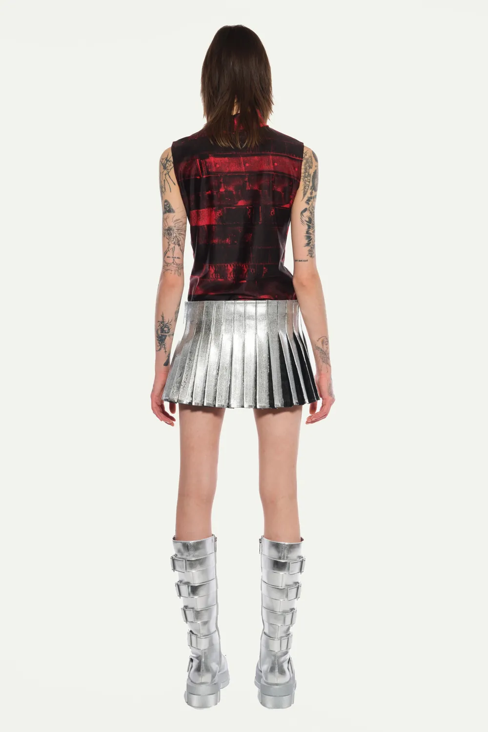 JEANNE FRIOT Mini Kilt Silver jupe argent