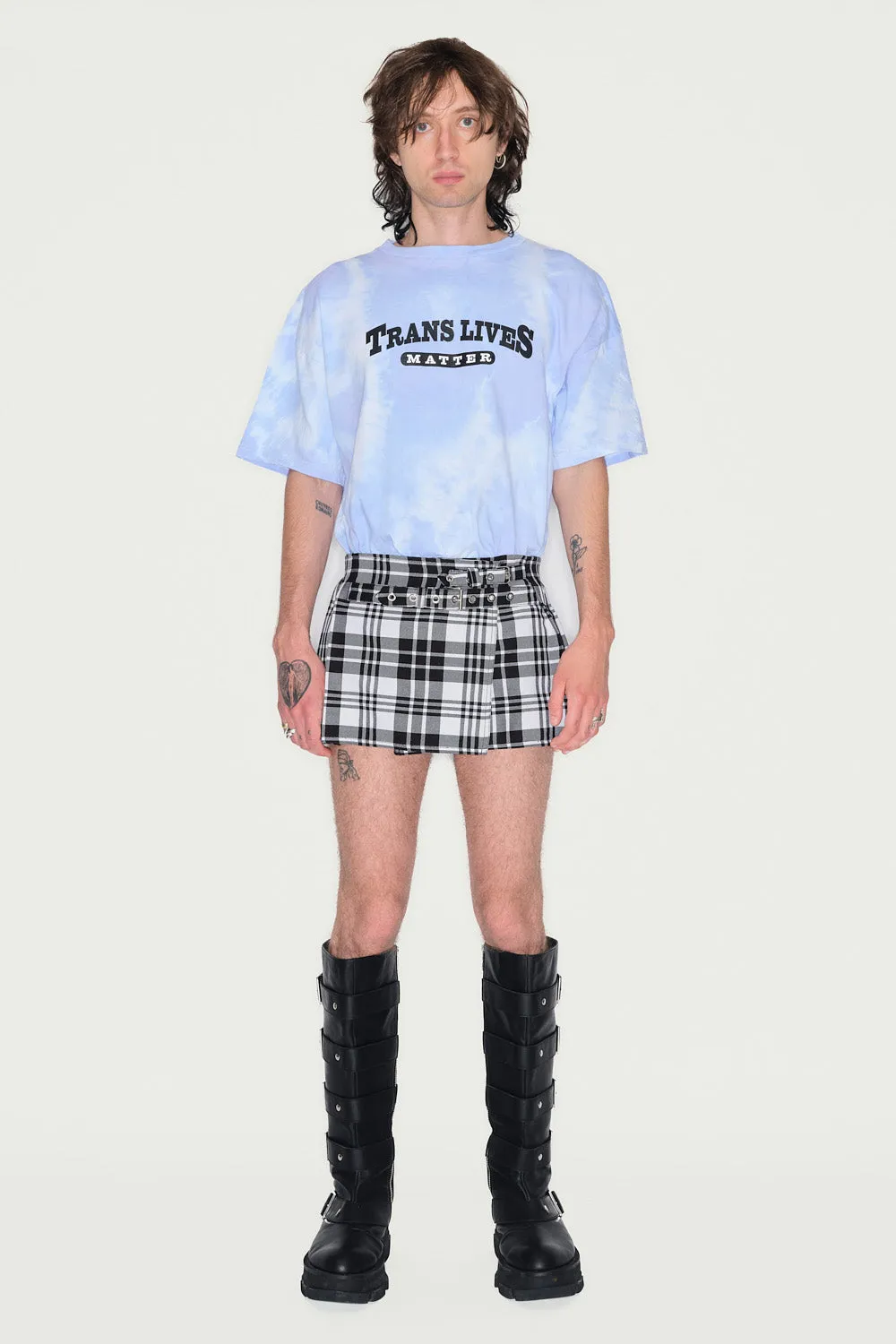 JEANNE FRIOT Résistance mini kilt tartan plissé