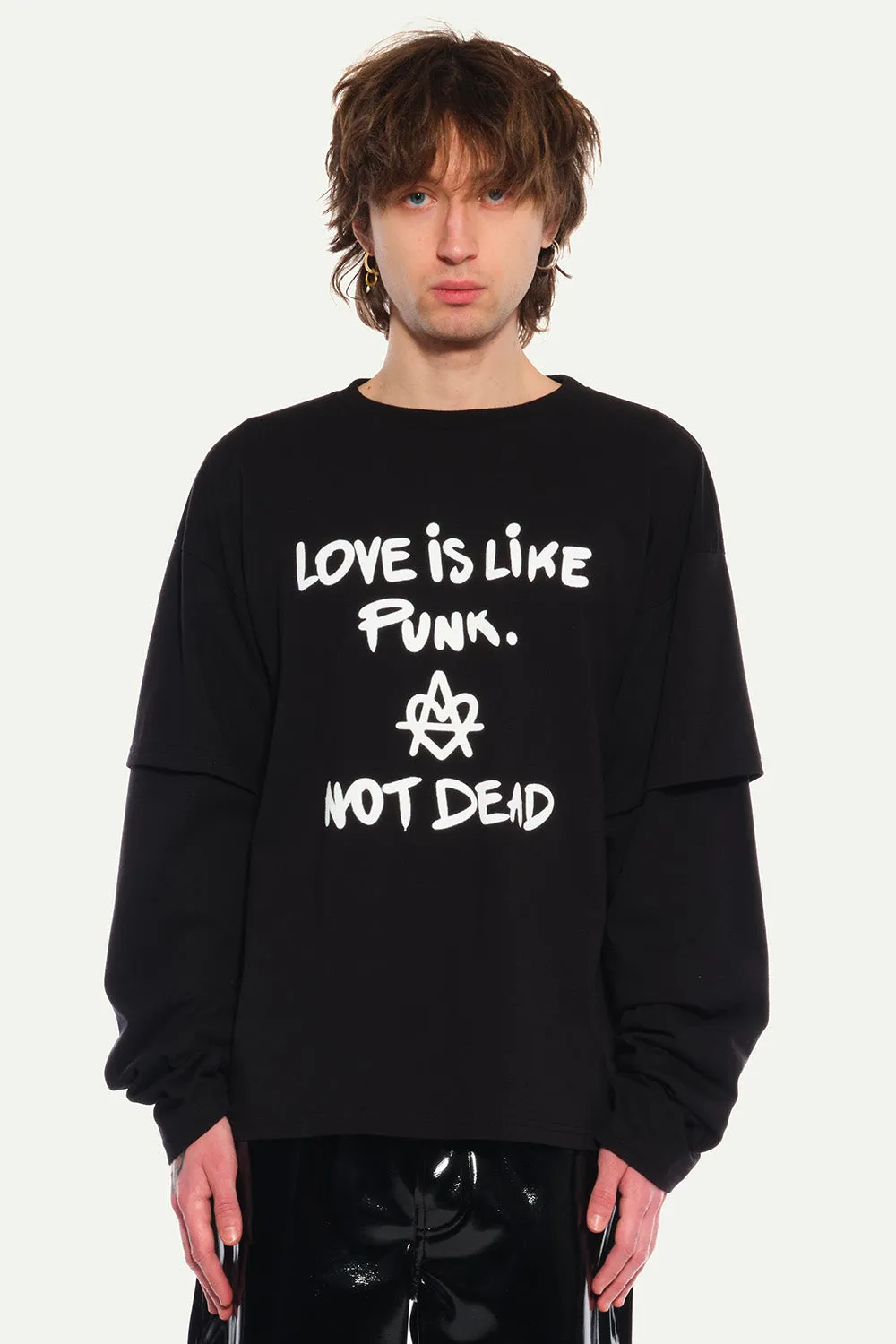 JEANNE FRIOT Punk Double tee noir double manche