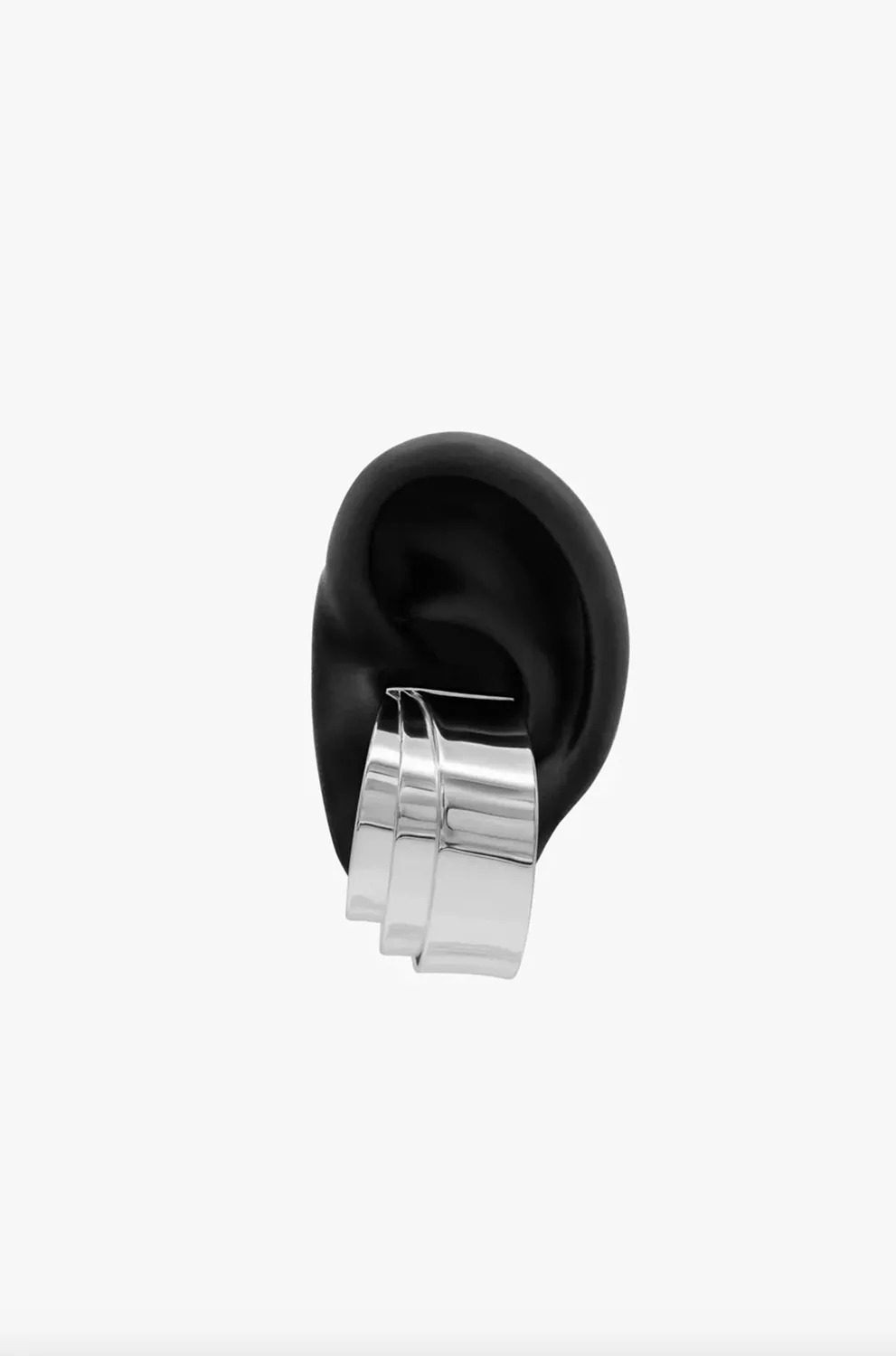 Jeanne Friot 3-Ribbon Big Ear Cuff manchette argent
