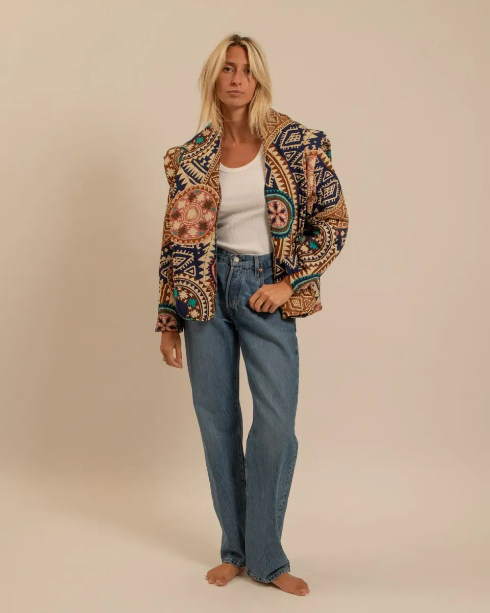 AOKYANOS San Francisco Nazcas kimono navy matelassé