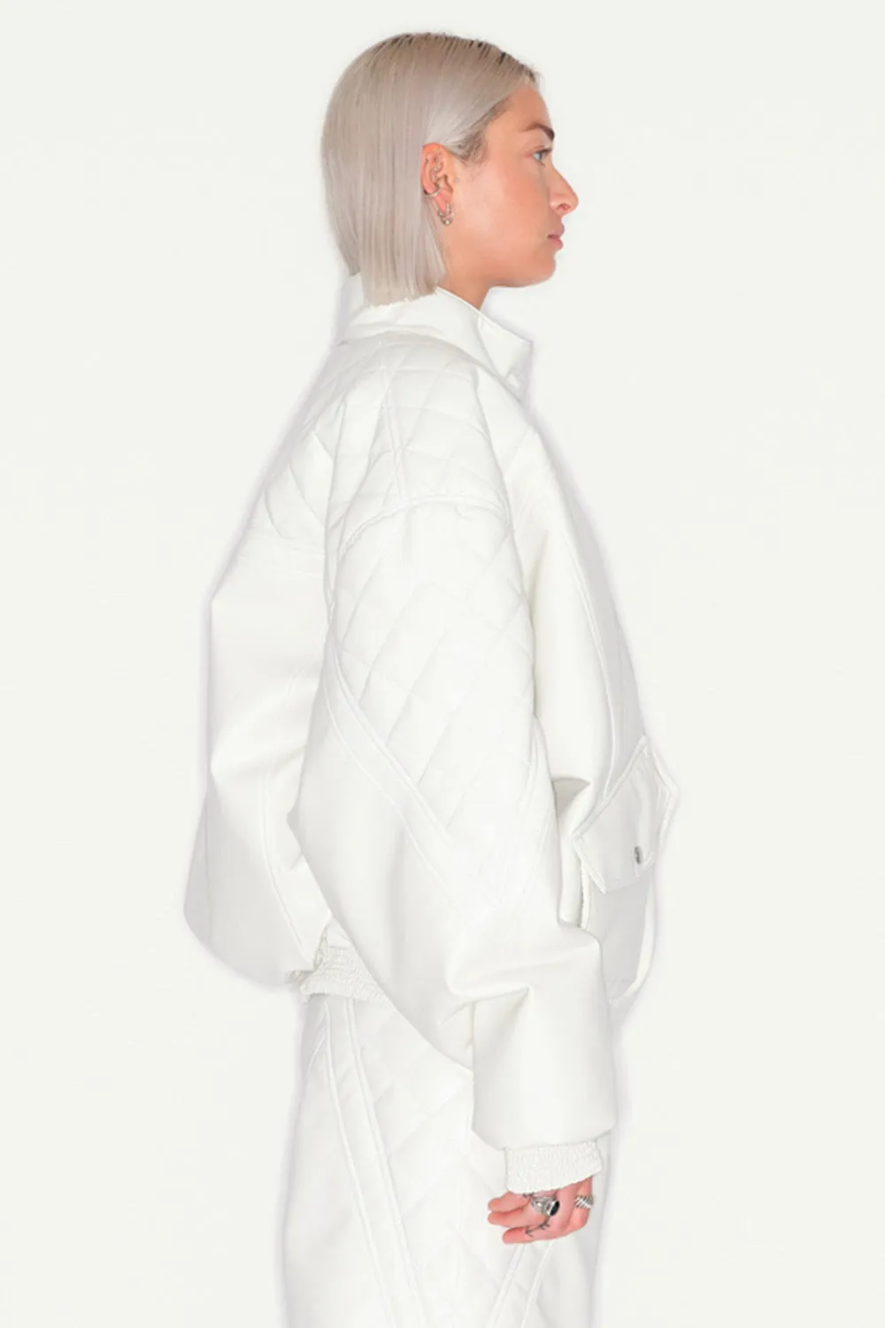 JEANNE FRIOT Biker Bombers veste crème oversize