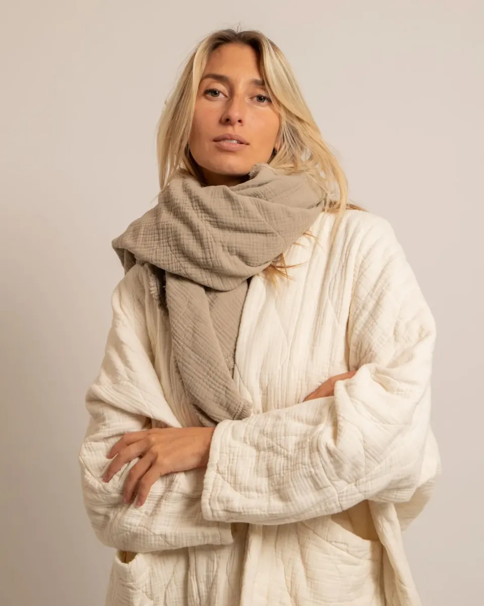 AOKYANOS Toronto Beige chèche coton 120x90 cm