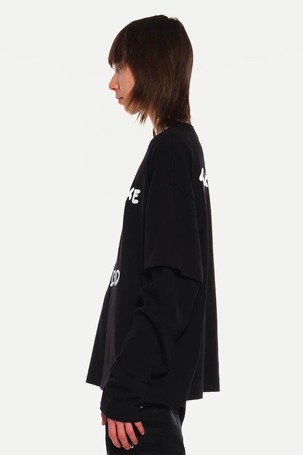 JEANNE FRIOT Punk Double tee noir double manche