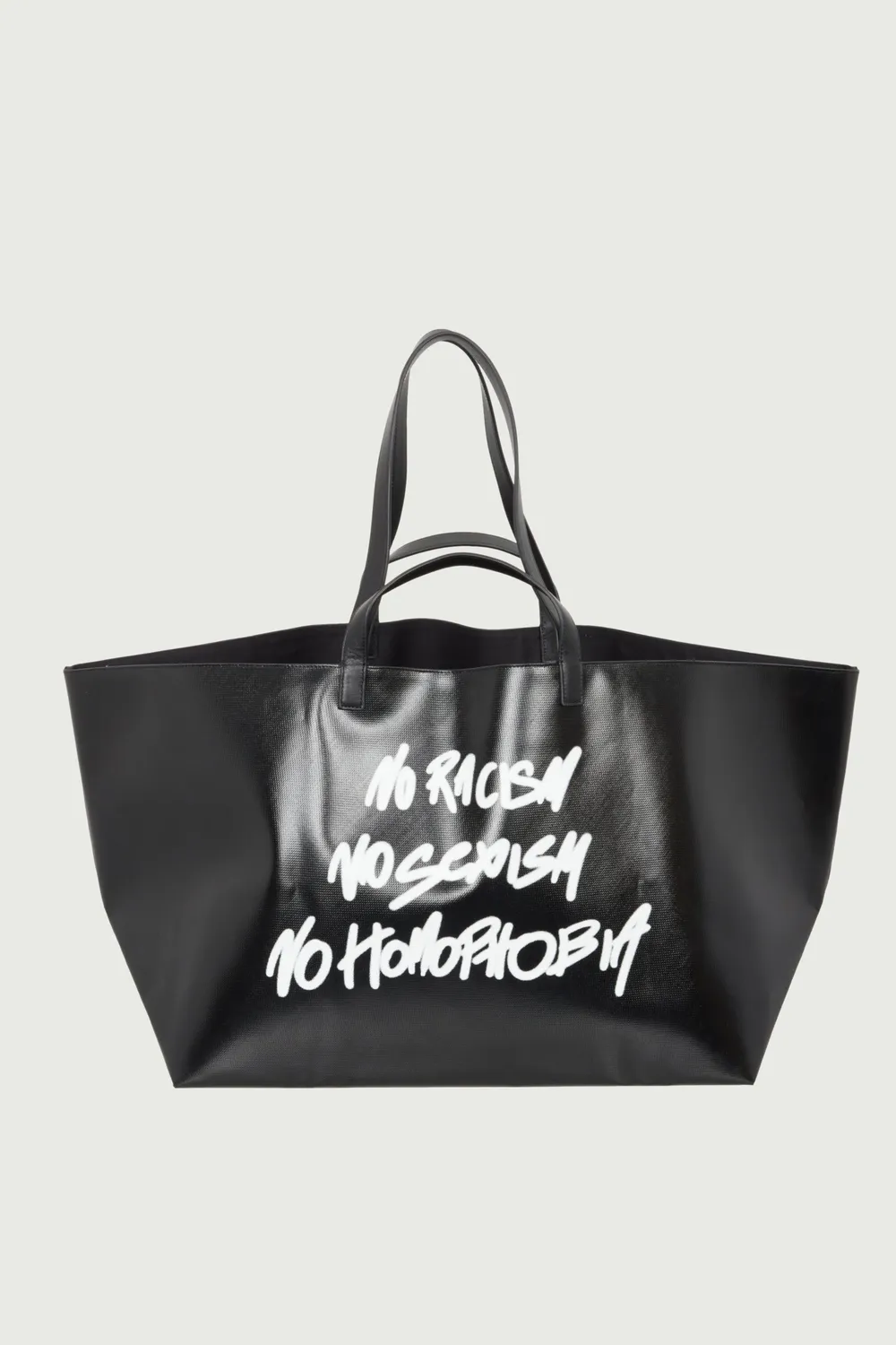 Jeanne Friot Slogan Bag grand sac noir waterproof