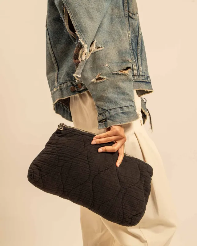 Aokyanos Orlando pochette matelassée noire viscose